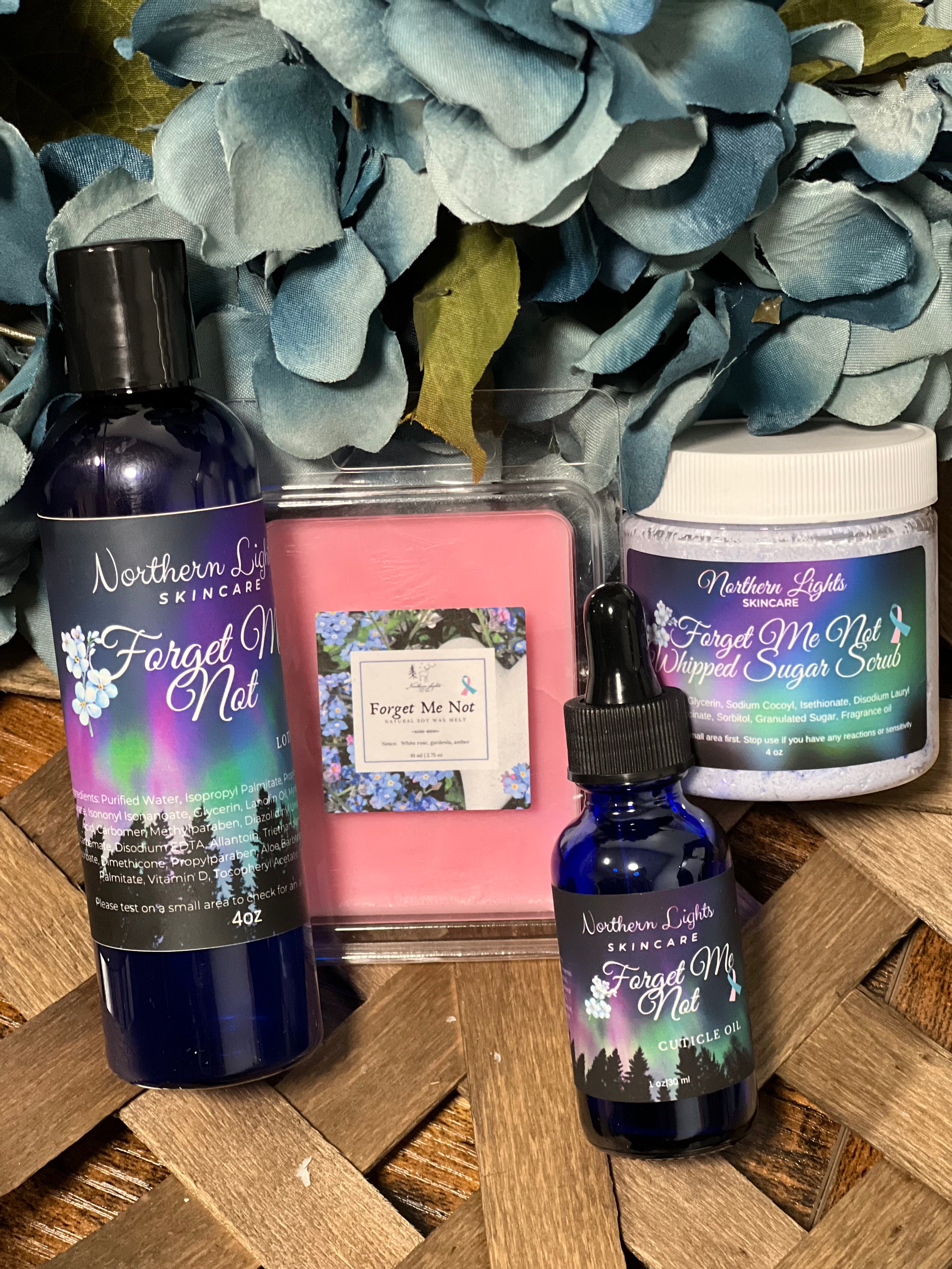 One Minute at a Time Bundle (forget me not dropper, lotion, wax melt, scrub)